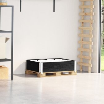 Palletopzetrand 80x60 cm massief grenenhout zwart 1