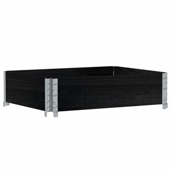 Palletopzetrand 80x60 cm massief grenenhout zwart 2