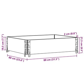 Palletopzetrand 80x60 cm massief grenenhout zwart 8