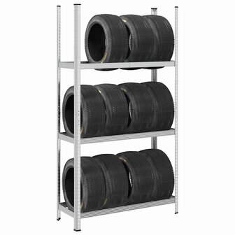 3-laags bandenrekken 2 st 110x40x200 cm staal zilverkleurig 1