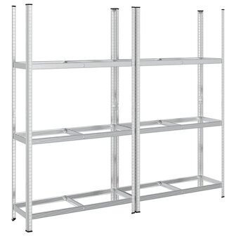 3-laags bandenrekken 2 st 110x40x200 cm staal zilverkleurig 2
