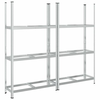 3-laags bandenrekken 2 st 110x40x200 cm staal zilverkleurig 6