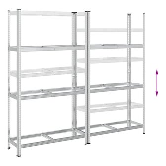 3-laags bandenrekken 2 st 110x40x200 cm staal zilverkleurig 7