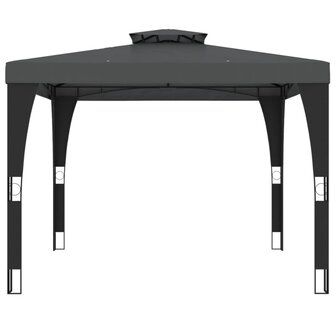 Prieel met dubbel dak 2,98x2,98 m staal antracietkleurig 3