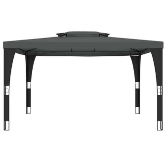 Prieel met dubbel dak 3,98x2,98 m staal antracietkleurig 3