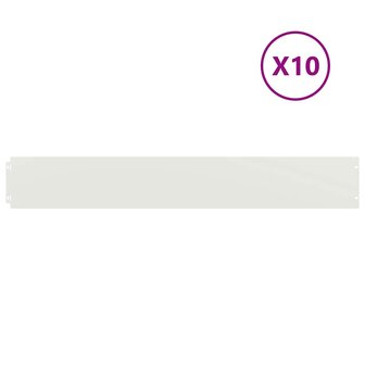 Gazonranden 10 st 15x103 cm koudgewalst staal wit 2