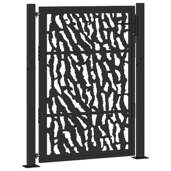 Poort met sporenontwerp 105x130 cm staal zwart 2