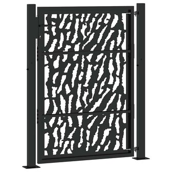 Poort met sporenontwerp 105x130 cm staal zwart 6