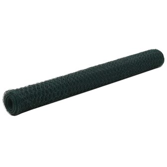 Kippengaas 25x1,2 m staal met PVC coating groen 1