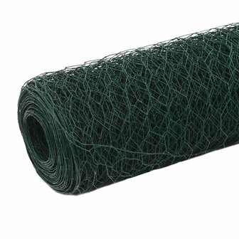 Kippengaas 25x1,2 m staal met PVC coating groen 2