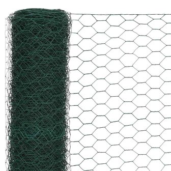 Kippengaas 25x1,2 m staal met PVC coating groen 3