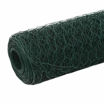 Kippengaas 25x1,2 m staal met PVC coating groen 2
