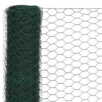 Kippengaas 25x1,2 m staal met PVC coating groen 3