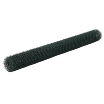 Kippengaas 10x1,5 m staal met PVC coating groen 1