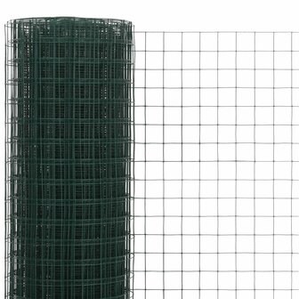 Kippengaas 10x1,5 m staal met PVC coating groen 3