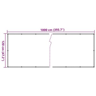 Balkonscherm 1000x120 cm PVC grijs 6