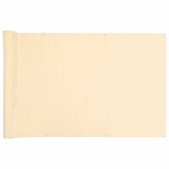 Balkonscherm 400x120 cm PVC cr&egrave;mekleurig 2