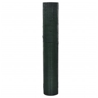 Kippengaas 25x1 m gegalvaniseerd staal met PVC-coating groen 2