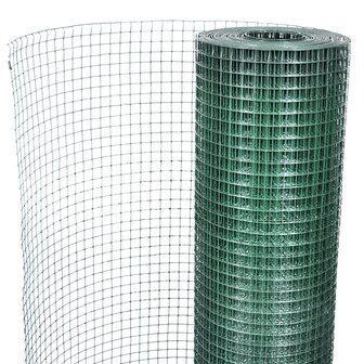 Kippengaas 25x1 m gegalvaniseerd staal met PVC-coating groen 4