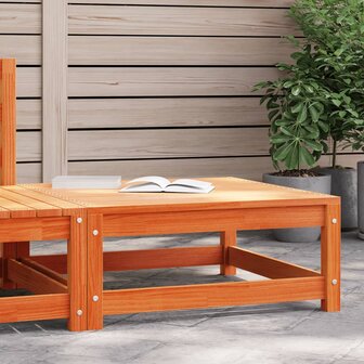 Tuinvoetenbank 70x70x30 cm massief grenenhout wasbruin 1