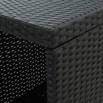 3-delige Tuinbarset met kussens poly rattan zwart 7
