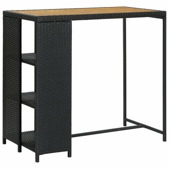 3-delige Tuinbarset met kussens poly rattan zwart 5