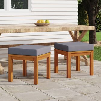 Tuinkrukjes 2 st met kussens 40x40x42 cm massief acaciahout 1