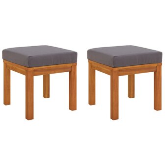 Tuinkrukjes 2 st met kussens 40x40x42 cm massief acaciahout 2