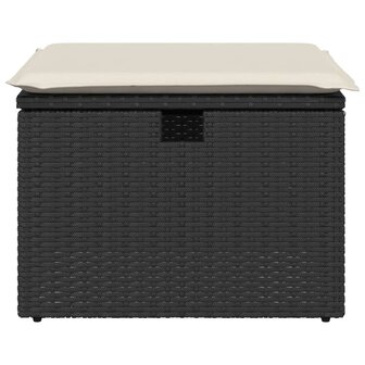 Tuinkruk met kussen 55x55x37 cm poly rattan zwart 4