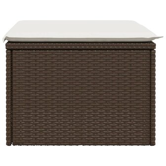 Tuinkruk met kussen 55x55x37 cm poly rattan bruin 5