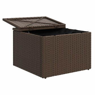 Tuinkruk met kussen 55x55x37 cm poly rattan bruin 7