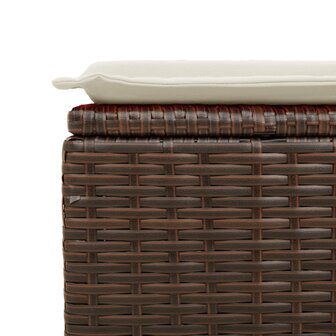 Tuinkruk met kussen 55x55x37 cm poly rattan bruin 8