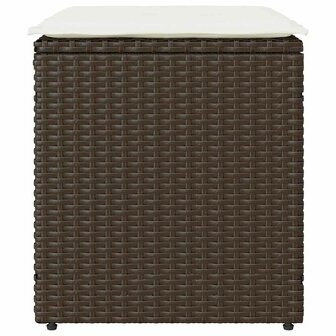 Tuinkrukken met kussens 2 st 40x40x43 cm poly rattan bruin 4