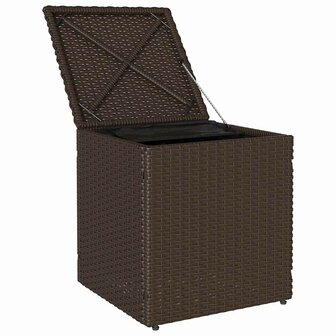 Tuinkrukken met kussens 2 st 40x40x43 cm poly rattan bruin 6
