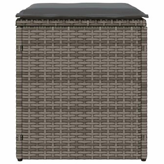Tuinkrukken met kussens 2 st 40x40x43 cm poly rattan grijs 7