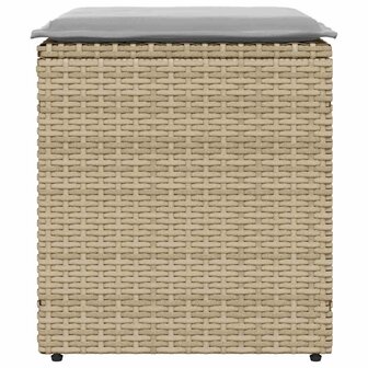 Tuinkrukken met kussens 2 st 40x40x43 cm poly rattan beige 4