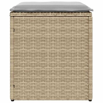 Tuinkrukken met kussens 2 st 40x40x43 cm poly rattan beige 7