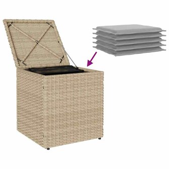 Tuinkrukken met kussens 2 st 40x40x43 cm poly rattan beige 9