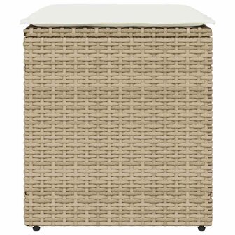 Tuinkrukken met kussens 2 st 40x40x43 cm poly rattan beige 4