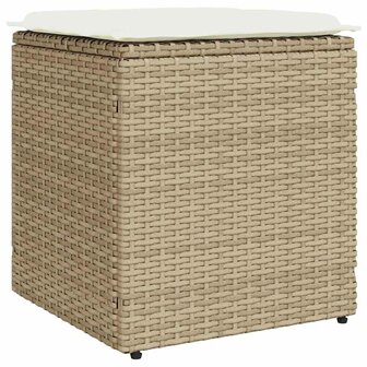 Tuinkrukken met kussens 2 st 40x40x43 cm poly rattan beige 5