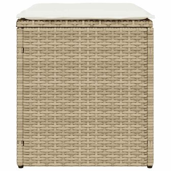 Tuinkrukken met kussens 2 st 40x40x43 cm poly rattan beige 7