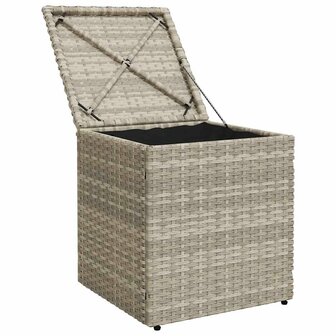 Tuinkrukken met kussens 2 st 40x40x43 cm poly rattan lichtgrijs 6