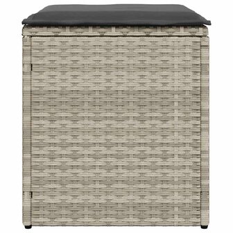 Tuinkrukken met kussens 2 st 40x40x43 cm poly rattan lichtgrijs 7