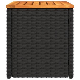 Tuinbijzettafels 2 st 55x34x37 cm hout poly rattan zwart 6