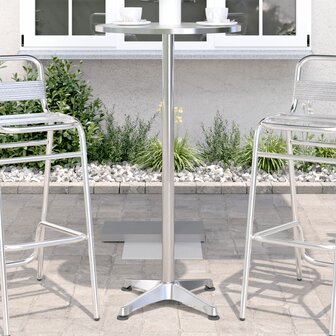 Tuinbartafel in hoogte verstelbaar &Oslash;59,5x70/114,5 cm aluminium 1