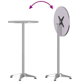 Tuinbartafel in hoogte verstelbaar &Oslash;59,5x70/114,5 cm aluminium 6