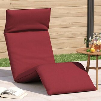Ligstoel inklapbaar 175x54x8,5 cm oxford stof wijnrood 1