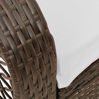 Tuinschommelstoel met kussens poly rattan bruin 8