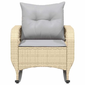 Tuinschommelstoel met kussens poly rattan beige 4