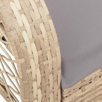 Tuinschommelstoel met kussens poly rattan beige 8